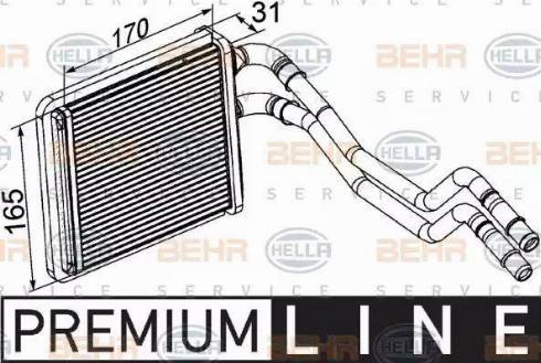 HELLA 8FH 351 315-591 - Scambiatore calore, Riscaldamento abitacolo www.autoricambit.com