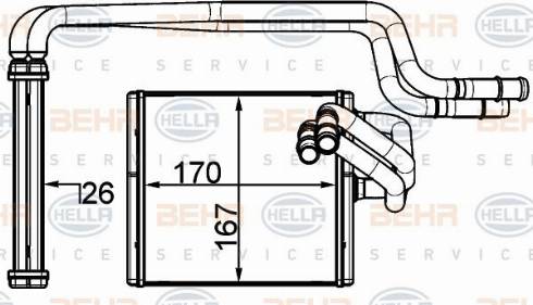 HELLA 8FH 351 315-604 - Scambiatore calore, Riscaldamento abitacolo www.autoricambit.com