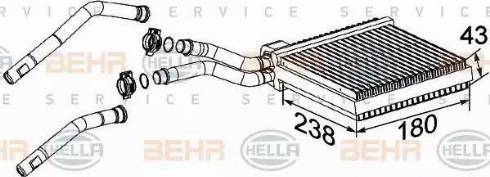 HELLA 8FH 351 315-631 - Scambiatore calore, Riscaldamento abitacolo www.autoricambit.com