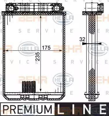 HELLA 8FH 351 311-181 - Scambiatore calore, Riscaldamento abitacolo www.autoricambit.com