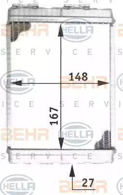 HELLA 8FH 351 313-081 - Scambiatore calore, Riscaldamento abitacolo www.autoricambit.com