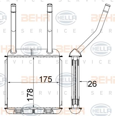 HELLA 8FH 351 313-034 - Scambiatore calore, Riscaldamento abitacolo www.autoricambit.com