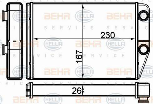 HELLA 8FH 351 331-764 - Scambiatore calore, Riscaldamento abitacolo www.autoricambit.com