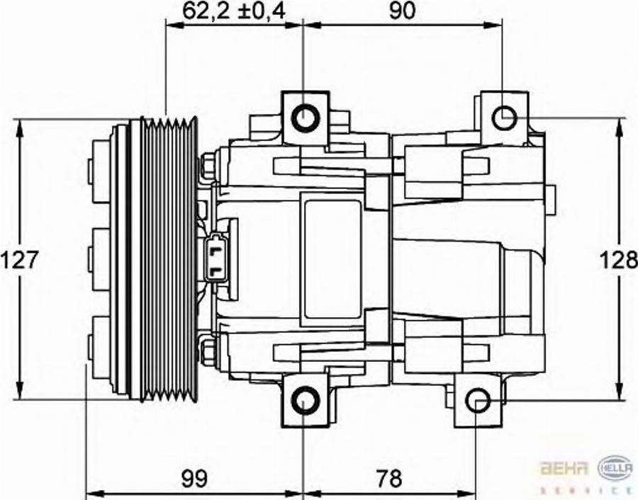 HELLA 8FK351113431 - Compressore, Climatizzatore www.autoricambit.com