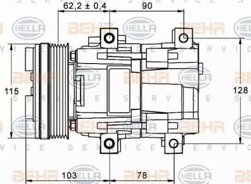 HELLA 8FK 351 113-301 - Compressore, Climatizzatore www.autoricambit.com