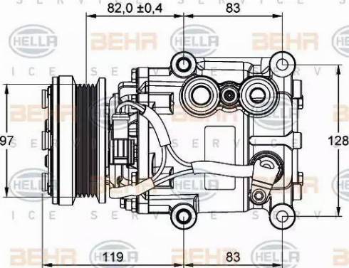 HELLA 8FK 351 334-001 - Compressore, Climatizzatore www.autoricambit.com