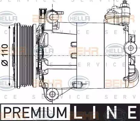 HELLA 8FK 351 334-351 - Compressore, Climatizzatore www.autoricambit.com