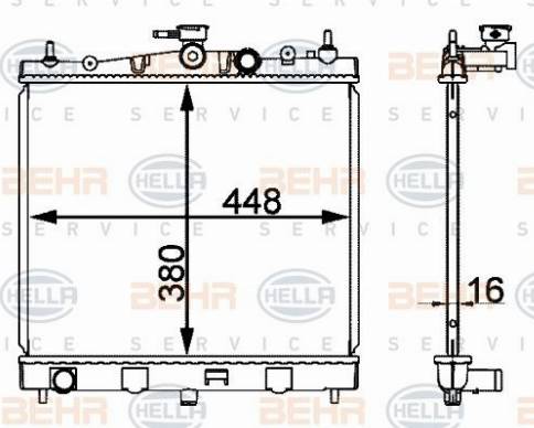 HELLA 8MK 376 912-214 - Radiatore, Raffreddamento motore www.autoricambit.com