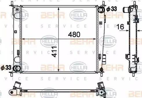 HELLA 8MK 376 790-421 - Radiatore, Raffreddamento motore www.autoricambit.com