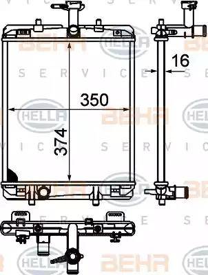 HELLA 8MK 376 749-654 - Radiatore, Raffreddamento motore www.autoricambit.com