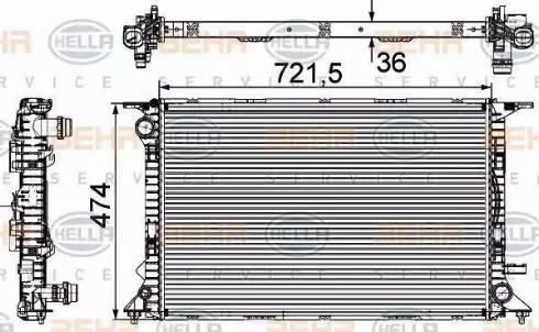 HELLA 8MK 376 745-644 - Radiatore, Raffreddamento motore www.autoricambit.com