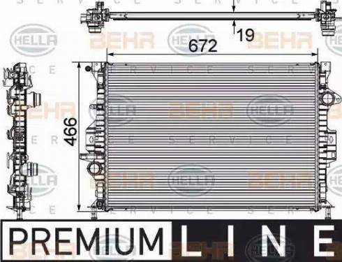 HELLA 8MK 376 745-601 - Radiatore, Raffreddamento motore www.autoricambit.com