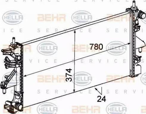 HELLA 8MK 376 745-104 - Radiatore, Raffreddamento motore www.autoricambit.com