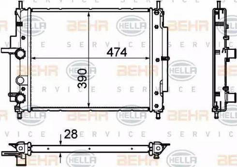 HELLA 8MK 376 754-411 - Radiatore, Raffreddamento motore www.autoricambit.com