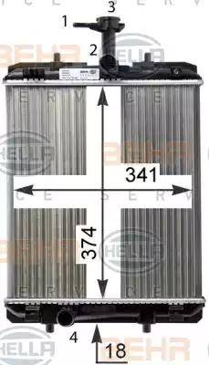 HELLA 8MK 376 754-484 - Radiatore, Raffreddamento motore www.autoricambit.com