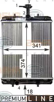 HELLA 8MK 376 754-481 - Radiatore, Raffreddamento motore www.autoricambit.com