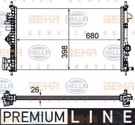 HELLA 8MK 376 754-351 - Radiatore, Raffreddamento motore www.autoricambit.com