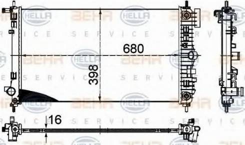 HELLA 8MK 376 754-314 - Radiatore, Raffreddamento motore www.autoricambit.com