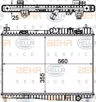 HELLA 8MK 376 754-764 - Radiatore, Raffreddamento motore www.autoricambit.com