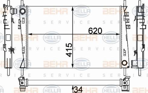 HELLA 8MK 376 764-144 - Radiatore, Raffreddamento motore www.autoricambit.com