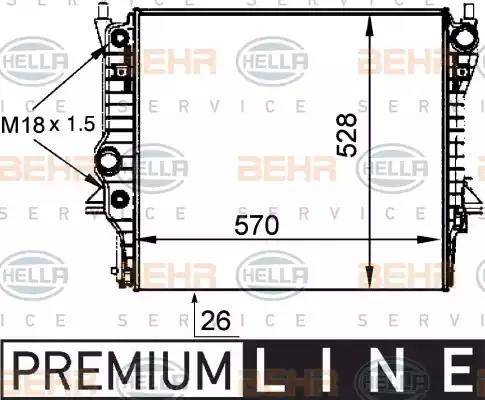 HELLA 8MK 376 764-361 - Radiatore, Raffreddamento motore www.autoricambit.com