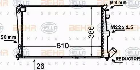 HELLA 8MK 376 766-721 - Radiatore, Raffreddamento motore www.autoricambit.com