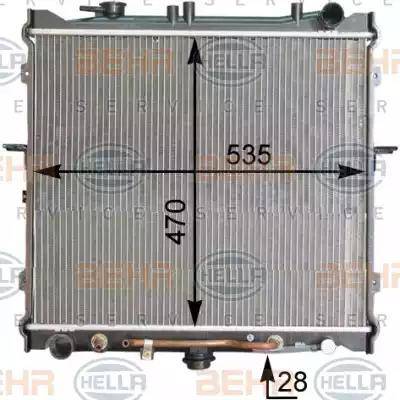 HELLA 8MK 376 763-511 - Radiatore, Raffreddamento motore www.autoricambit.com