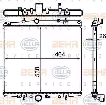 HELLA 8MK 376 767-111 - Radiatore, Raffreddamento motore www.autoricambit.com