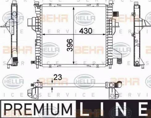 HELLA 8MK 376 706-541 - Radiatore, Raffreddamento motore www.autoricambit.com