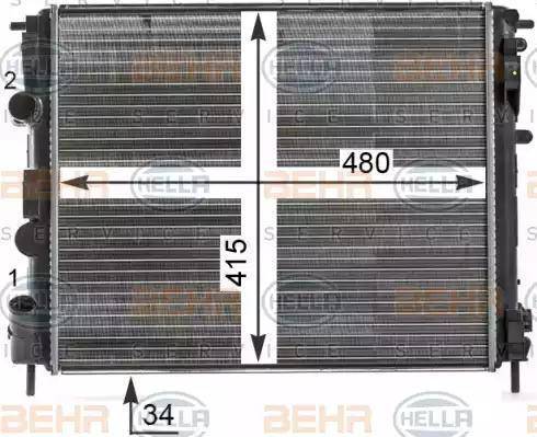 HELLA 8MK 376 700-574 - Radiatore, Raffreddamento motore www.autoricambit.com