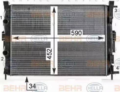 HELLA 8MK 376 700-681 - Radiatore, Raffreddamento motore www.autoricambit.com