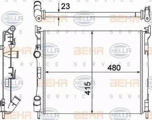 HELLA 8MK 376 700-381 - Radiatore, Raffreddamento motore www.autoricambit.com