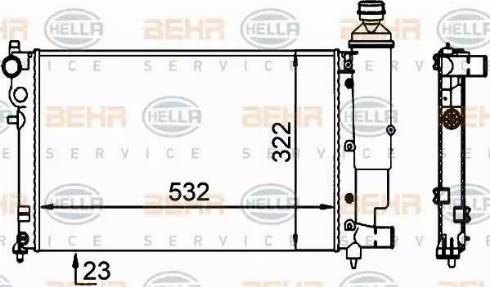 HELLA 8MK 376 701-694 - Radiatore, Raffreddamento motore www.autoricambit.com