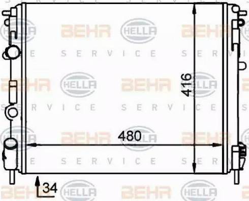 HELLA 8MK 376 701-704 - Radiatore, Raffreddamento motore www.autoricambit.com