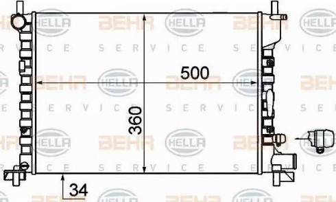 HELLA 8MK 376 714-244 - Radiatore, Raffreddamento motore www.autoricambit.com