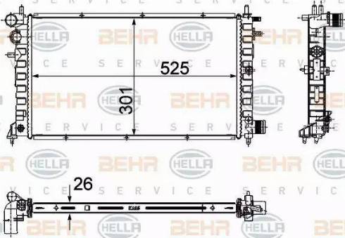 HELLA 8MK 376 716-461 - Radiatore, Raffreddamento motore www.autoricambit.com