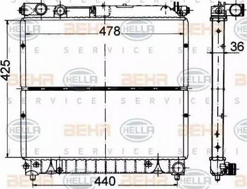 HELLA 8MK 376 716-431 - Radiatore, Raffreddamento motore www.autoricambit.com