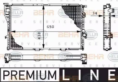 HELLA 8MK 376 711-111 - Radiatore, Raffreddamento motore www.autoricambit.com