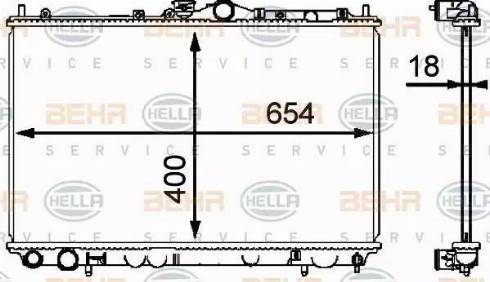 HELLA 8MK 376 718-541 - Radiatore, Raffreddamento motore www.autoricambit.com