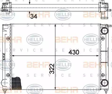 HELLA 8MK 376 713-334 - Radiatore, Raffreddamento motore www.autoricambit.com