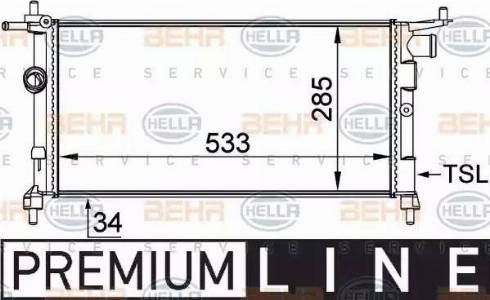 HELLA 8MK 376 712-001 - Radiatore, Raffreddamento motore www.autoricambit.com