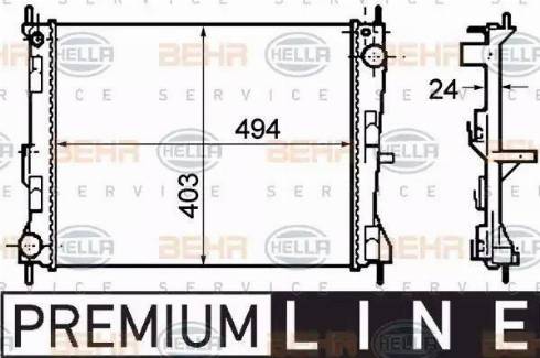 HELLA 8MK 376 781-161 - Radiatore, Raffreddamento motore www.autoricambit.com