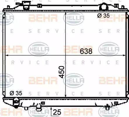 HELLA 8MK 376 787-101 - Radiatore, Raffreddamento motore www.autoricambit.com