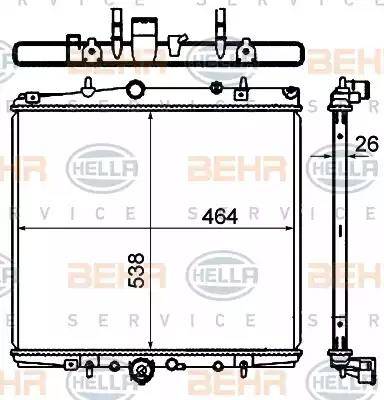 HELLA 8MK 376 735-311 - Radiatore, Raffreddamento motore www.autoricambit.com