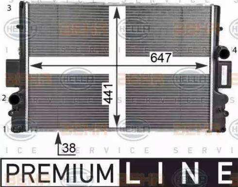 HELLA 8MK 376 774-431 - Radiatore, Raffreddamento motore www.autoricambit.com