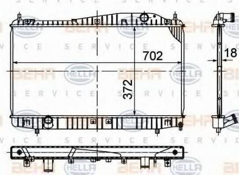 HELLA 8MK 376 774-851 - Radiatore, Raffreddamento motore www.autoricambit.com