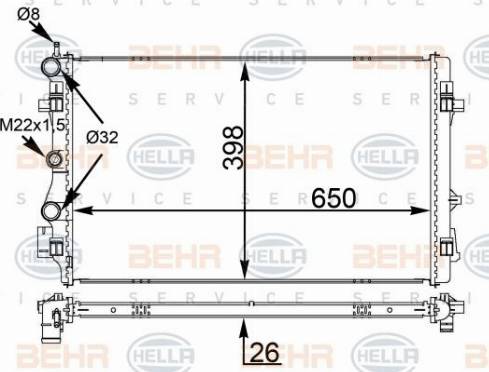 HELLA 8MK 376 775-594 - Radiatore, Raffreddamento motore www.autoricambit.com