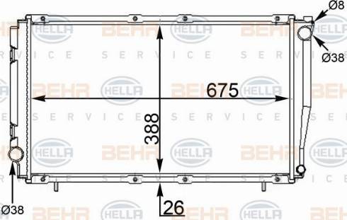 HELLA 8MK 376 775-654 - Radiatore, Raffreddamento motore www.autoricambit.com