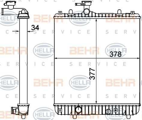 HELLA 8MK 376 771-165 - Radiatore, Raffreddamento motore www.autoricambit.com