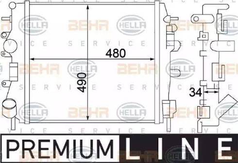 HELLA 8MK 376 772-001 - Radiatore, Raffreddamento motore www.autoricambit.com